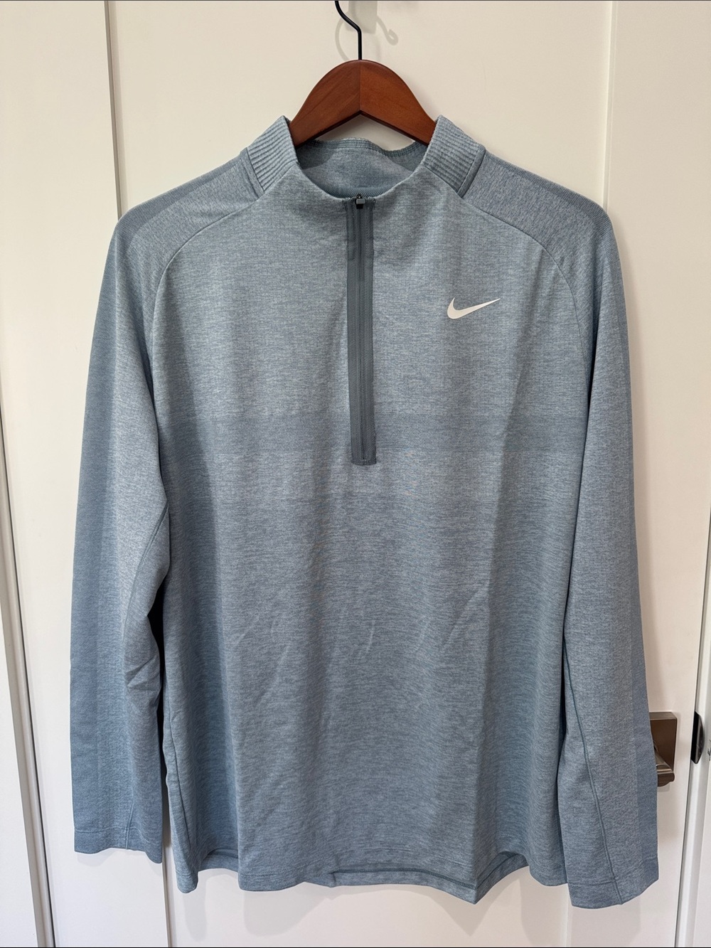 Nike Men's Heathered Sky Blue Half-Zip Performance Top